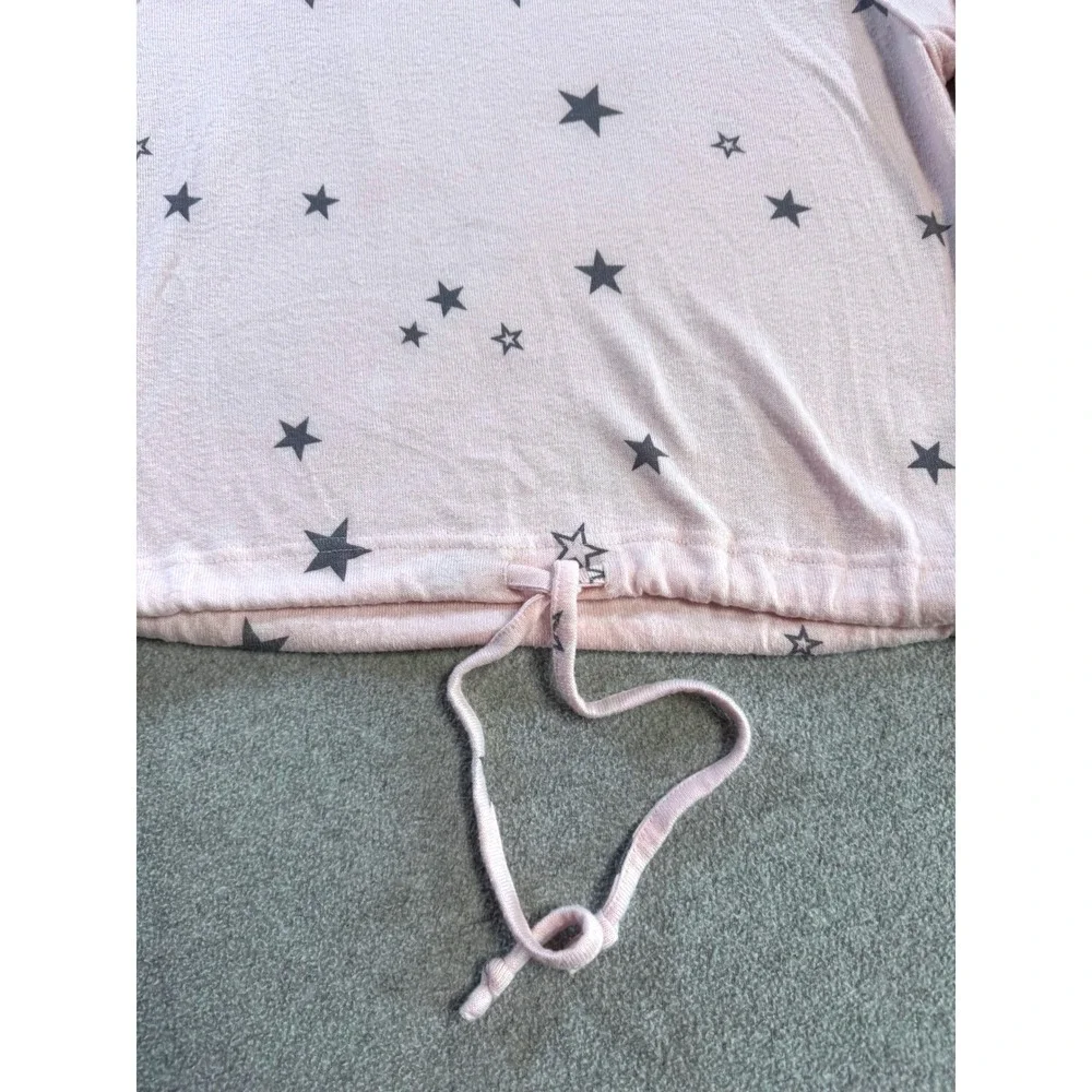 UGG Star Print Sweatshirt Women XS Light Pink Excellent‎ Drawstring Hem Raglan